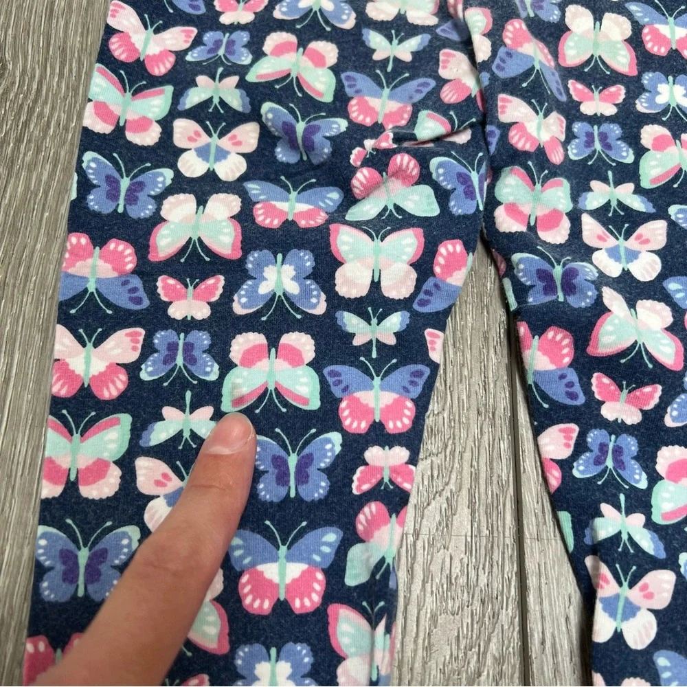 CARTERS 2PC SHORT SLEEVE SHIRT AND LEGGINGS OUTFIT BUTTERFLY 24MO